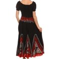 thumbnail image 2 of Sakkas Jacquelyn Batik Embroidered Peasant Dress - Black / Cayenne - One Size, 2 of 4