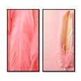 thumbnail image 2 of Designart "Pink Feather Elegance in Boho Glam" Feathers Framed Wall Art Set Of 2 - Modern Pink Frame Gallery Set For Office Decor, 2 of 6