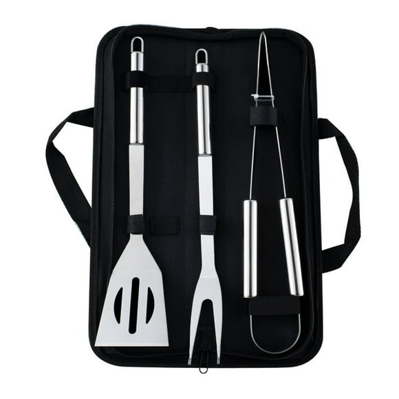 Mistaha Extra Thick Stainless Steel BBQ Tool Set , Multi-Function Spatula, Fork & Tongs Cloth Bag Best for Outdoor Barbecue & Grill