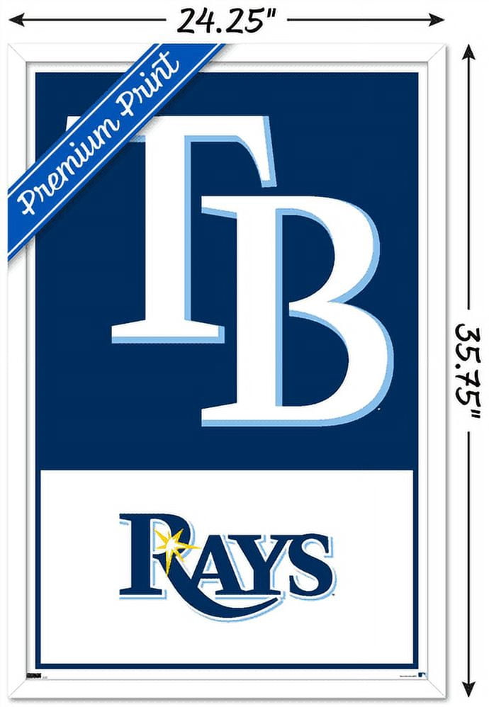 MLB Tampa Bay Rays - Logo 22 Wall Poster, 22.375" x 34" Framed