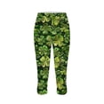 thumbnail image 4 of Mifsaly Capri Leggings for Women Slim Fit High Waisted Stretchy Yoga Pants Shamrock Print Side Slit Cropped Trousers Comfortable Lightweight Summer Casual Legging XXL, 4 of 5