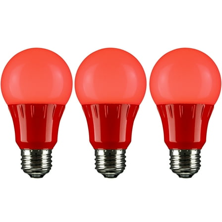Diodesy A19 Red LED Bulb - Non-Dimmable Colored Light Bulb, 3 Watts, 100 Lumens with Medium E26 Base for Christmas, Birthdays, Holiday Parties, Home and Commercial Use