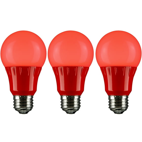 Diodesy A19 Red LED Bulb - Non-Dimmable Colored Light Bulb, 3 Watts, 100 Lumens with Medium E26 Base for Christmas, Birthdays, Holiday Parties, Home and Commercial Use