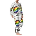 thumbnail image 3 of Kll Panda With Sun Glasses Sleepwear Mens Flannel Pajamas,Long Cotton Pj Set, 3 of 9