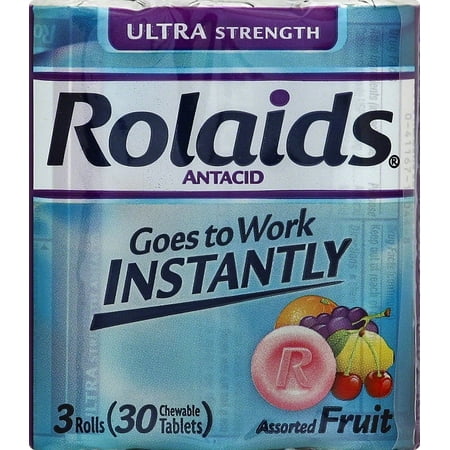 Rolaids Ultra Strength Tablets, Fruit 3x10ct Rolls