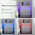 thumbnail image 6 of HLL Nightstand LED Bedside Table LED Cabinet LED Lights Modern End Side Table with 2 Drawers for Bedroom (White), 13D x 19W x 20H in (JCF02), 6 of 12