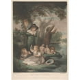 thumbnail image 2 of George Morland 18x24 Black Ornate Framed Double Matted Museum Art Print Titled: Children Fishing (1788), 2 of 5
