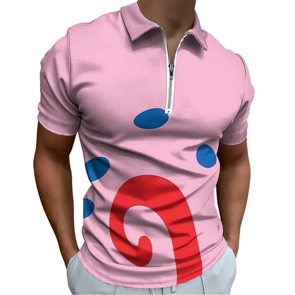 Gary The Snail Loose Pocket Men Zipper T-shirt Summer Casual Short Sleeve T-shirt Top