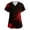 Black, variant on Halloween Costume Scrubs for Women - V-Neck Print, Pockets, Short Sleeve Nurse Uniform, Soft Breathable Workwear,Vermilion S