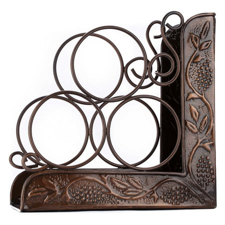3 Bottle Bookend Wine Rack - Antique Embossed