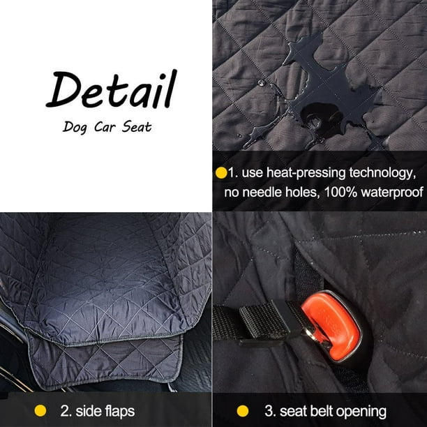Dog car seat covers top with seat belt holes