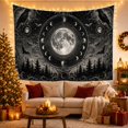 thumbnail image 3 of Moon Stars Full with Crater Textures Detailed Enclosed, Spooky Gothic for Gothic Decor Fans, Dark Art Decor, Halloween Gift, Tapestry Wall Hanging for Bedroom and Dorm, 3 of 7