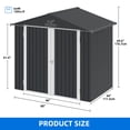 thumbnail image 5 of Dextrus 6x4ft Outdoor Storage Shed, Lockable and Weatherproof with Vents for Backyard, Dark Gray, 5 of 8