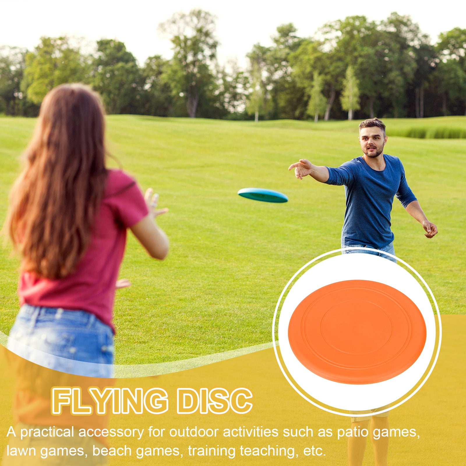 Uxcell Flying Disc, Soft Silicone Colorful Flying Disk Flyer for Outdoor Sports Training Playing Lawn Game Orange