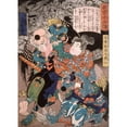 thumbnail image 2 of Tsukioka Yoshitoshi 11x14 Gold Ornate Wood Frame and Double Matted Museum Art Print Titled - Kiso Komawakamaru Yoshinaka Conquering the Tengu (1866), 2 of 4