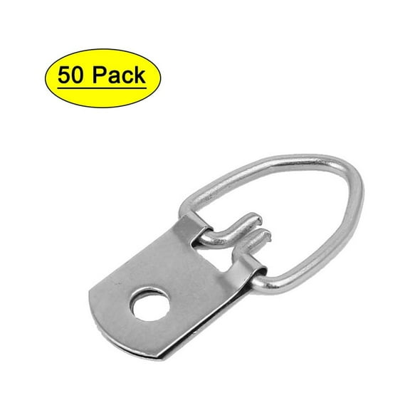 Uxcell 1.3" x 0.6"D-Ring Photo Frame Hanger Iron Silver Tone 50pcs