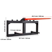 KFFKFF 49 Hay Spear Bale Spears Skid Steer Loader Tractor Attachment 1600lbs