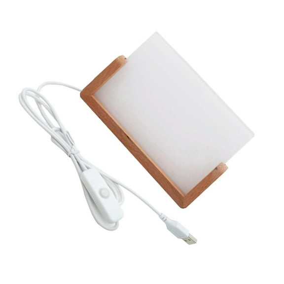CIYISON Sublimation Acrylic Blank Photo Frame with LED Light and Wood Stand Picture Frame for Heat Press Machines Printing