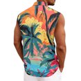 thumbnail image 6 of Hogleaql Men's Summer Sleeveless Dress Shirts Tank Top Button Down Hawaiian Tank Top Tropical Graphic Vacation Trendy Beach Shirts White 2XL, 6 of 6