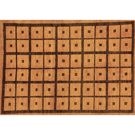 Ahgly Company Indoor Rectangle Abstract Brown Modern Area Rugs, 5' x 7'