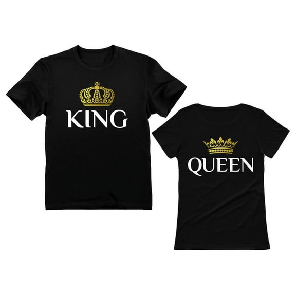 King & Queen Matching Outfits for Couples Valentine's Day Gift His & Hers T-Shirt Men Small / Women XX-Large