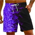 thumbnail image 3 of AXXD Workout Shorts Men Summer Flame Printing Special Print Beach Casual Trouser Shorts Father's Day Gift, 3 of 10