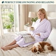thumbnail image 6 of PAVILIA Lavender Purple Women Robe Fleece Plush Soft, Fluffy Fuzzy Cozy Warm Lightweight Bathrobe, Shower Spa House Long Robe for Women, S/M, 6 of 10