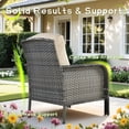 thumbnail image 6 of Vcatnet Patio Furniture Sets with Coffee Table 4 Pieces Sectional Sofa Rattan Wicker Outdoor Conversation Set with Loveseat Chair for Porch, Deck, Beige, 6 of 11