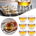 thumbnail image 2 of 1/6PCS Double Layer Glass Tea Cup Durable Stylish Water Cup Mug for Home Kitchen, 2 of 5