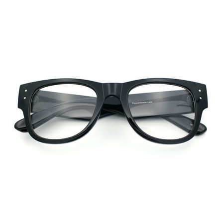 Classic Nerdy Thick Horn Rim Plastic Clear Lens Fashion Eyeglasses [Black]