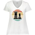 thumbnail image 3 of Inktastic Chess Player Gift Retro Women's Plus Size V-Neck T-Shirt, 3 of 5