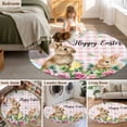 thumbnail image 5 of Round Rugs 7 Ft, Easter Non Slip Area Rugs for Kitchen Bedroom Entryway, Spring Watercolor Bunny Eggs Flower Leaf Pink Plaid Washable Carpet Runner Rug Floor Mats for Bedroom Home Decor, 5 of 8