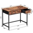 thumbnail image 2 of Satifur Computer Desk with Drawers & Hooks, 40" Writing Desk with 3 Fabric Drawers for Bedroom, Home Office, Rustic Brown, 2 of 8