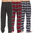 thumbnail image 4 of Mens Cotton Blend Flannel Plaid Sleep Bottoms Lounge Pajama Pants - 3 Pack Set B, Small, 4 of 6