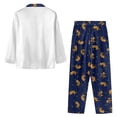 thumbnail image 4 of Kuiaobaty Cute Sloth Print Womens Pajamas Set Button Down 2 Piece Pjs Long Sleeve Oversized Sleepwear with Pockets, XS, 4 of 7