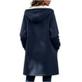 thumbnail image 6 of Inverlee Womens Sherpa Lined Hooded Coat Zip Up Long Jacket Winter Warm Outerwear Navy (S-3XL), 6 of 9