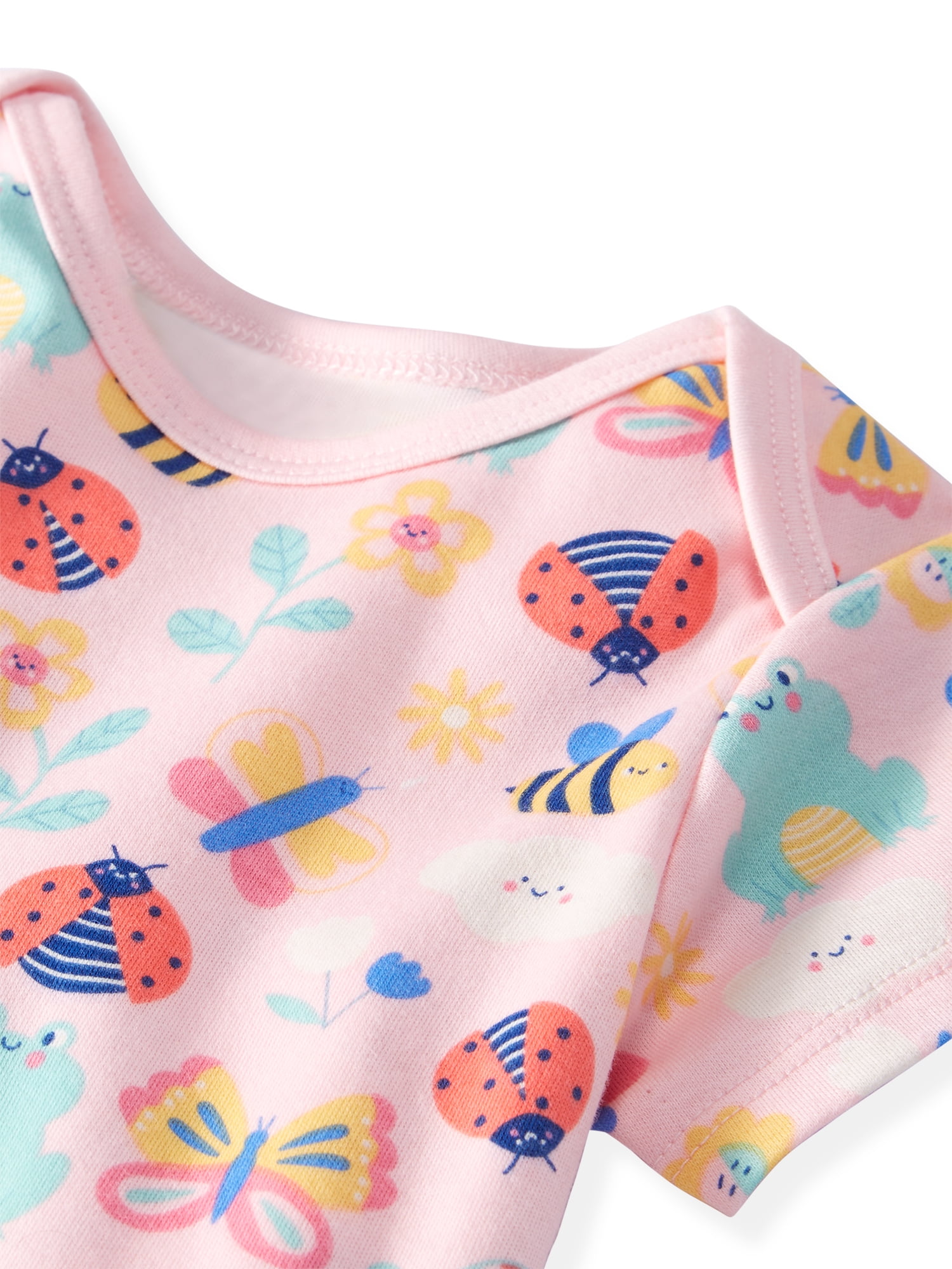 Garanimals Newborn & Baby Girl Cotton Lap-Shoulder Short-Sleeve Bodysuit, Sizes 0–24M