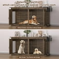 thumbnail image 3 of 72.4" Double Dog Crate Furniture, Heavy Duty Wooden Kennel with Divider, XL Dog Cage TV Stand for Medium Large Dogs Indoor (No Drawers), 3 of 6