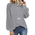 thumbnail image 1 of T-shirts Décontractés à Manches Longues pour Femmes, Gris, L, 1 of 4