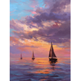 thumbnail image 1 of Qisvanset Warm Sunset Abstract Canvas Print 12x16 Inch Hallway Art, 1 of 8