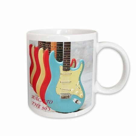 

3dRose 50 s Guitars Ceramic Mug 11-ounce