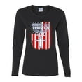 thumbnail image 2 of Wild Bobby, American by Birth Christian by The Grace of GOD Inspirational/Christian Women Graphic Long Sleeve Tee, Black, Small, 2 of 6