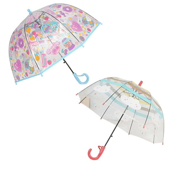 GASTROPOD 2Pcs Kids Umbrella,Unique Handle Shape Small Umbrella,Bright Color Contrast Kids Umbrella Boy,Style1