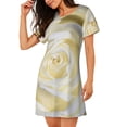 thumbnail image 2 of Balery White Rose Camisón de manga corta con cuello redondo para mujer, cómodo y elegante., 2 of 6