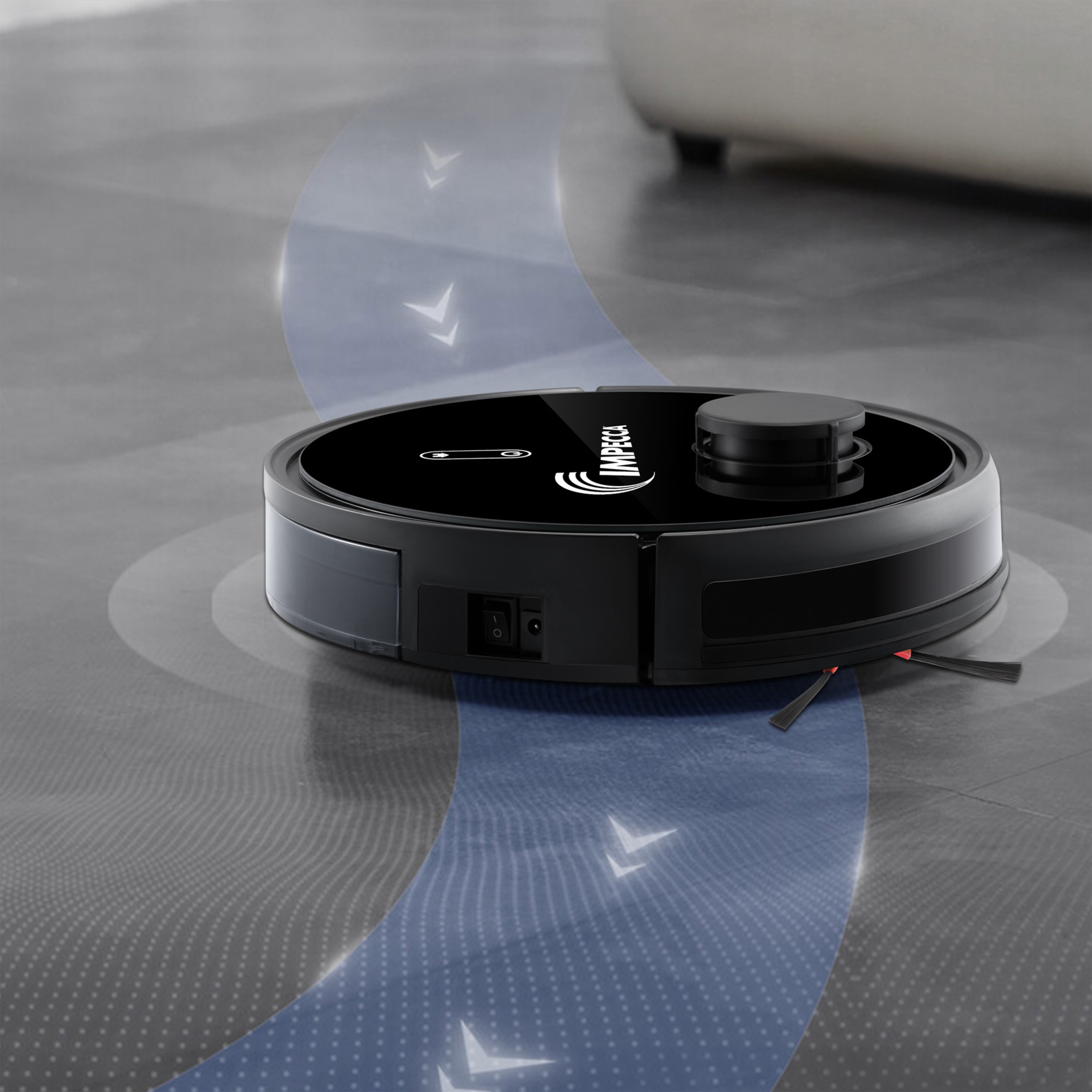 Impecca S26 Robot Vacuum and Mop Combo, 2600PA LDR Laser Guided Robotic Vacuum Cleaner Mop Floors and Vacuum Carpets Pet Hair Mapping & Virtual walls, Self Charging Wi-Fi/App/Alexa/Google Home, Remote