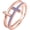 Rose, variant on Engagement Wedding 925 Sterling Silver 14K Rose Gold Plating Round Cut Tanzanite Christmas Special Double Cross Ring For Women