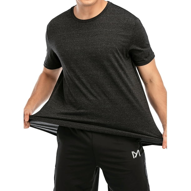 Dodoing Mens Active Workout Shirts Quick Dry Crew Neck T Shirts