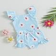 thumbnail image 3 of Summer Infant Baby Girl Jumpsuit Set Floral Print Flying Sleeve Rompers Casual Ruffle Shorts Outfit Clothes, 3 of 8