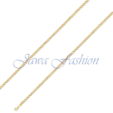 - Hip Hop Mens 18K 3MM White Gold Finish 1 Row Lab Diamond Tennis Link Chocker Necklace - 20 Inches
