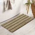 thumbnail image 3 of Subrtex Bathroom Rugs Non-Slip Chenille Soft Striped Plush Bath Mat (Sand, 24"x60"), 3 of 8